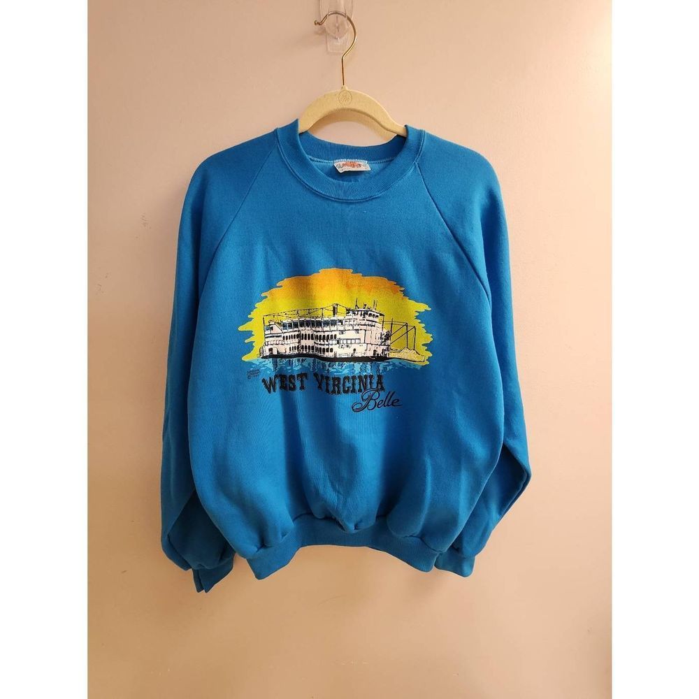 Vintage 1988 West Virginia Belle Sweatshirt Steamboat Tour Boat Ohio Xl
